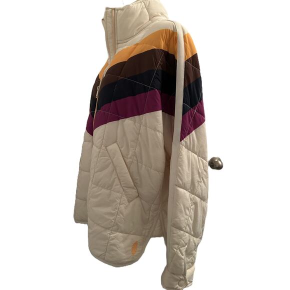 FP Movement x Hatch Cream Chevron Insulated Jacket Front Pockets Medium (8-10) - Picture 3 of 12
